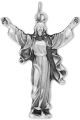 Christ the Redeemer Medal - Silver Oxidized Die-Cast -1 3/8