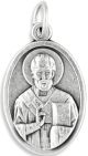  St. Nicholas / Pray for Us Medal - Silver Oxidized Die-Cast - 1