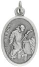St John of God Patron Saint of Nurses / Heart Disease Medal - Italian Silver OX 1 inch   (Minimum quantity purchase is 3)