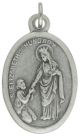 St Elizabeth of Hungary Patron Saint Medal - (Bakers)  Italian Silver OX 1 inch (Minimum quantity purchase is 3)