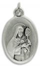 Saint Clare Patron Saint Medal - Italian Silver OX 1 inch (Minimum quantity purchase is 3)