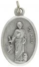  St Mark Patron Saint of Notaries - Medal - Italian Silver OX 1 inch (Minimum quantity purchase is 3)
