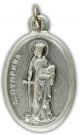 St Dymphna Patron Saint Medal (Stress)  - Italian Silver OX 1 inch   (Minimum quantity purchase is 3)