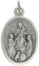  Our Lady Queen of the Rosary Medal - Italian Silver OX 1 inch  (Minimum quantity purchase is 3)