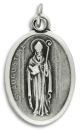  St Augustine / Pray For Us Medal - Italian Silver OX 1 inch   (Minimum quantity purchase is 3)