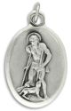  St Lazarus / Pray For Us Medal - Italian Silver OX 1 inch   (Minimum quantity purchase is 3)
