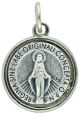   Small Round Silver Miraculous Medal - 3/4
