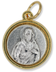  Two-Toned Sacred Heart Jesus / Scapular Medal  - 3/4 In (Minimum quantity purchase is 1)