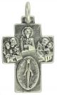  4 Way Cross with Miraculous Medal / Saints - 1 1/16