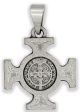 St Benedict Byzantine Cross Medal, Antique Silver - 5/8
