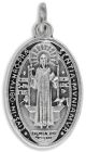  St Benedict Two-Sided Medal with Red and Blue Accents - 7/16