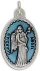  Guardian Angel / Protect Us Medal with Blue Enamel - 1 1/8