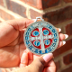 St. Benedict Round Wall / Door Medal with Blue and Red Enamel -2 1/2