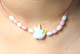  Pink and White Dove Necklace with Pink Cord      (Minimum quantity purchase is 1)