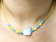 Yellow and Blue Dove Necklace with Yellow Cord      (Minimum quantity purchase is 2)