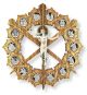   Stations of the Cross with Nails on Round Olivewood Plaque and Metal Image Stations - 11