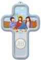  Picture Cross on Wood - Jesus with Apostles First Communion 5 inch  