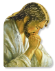  Jesus In Prayer Wall Plaque with Our Father Paper Printed Card - 4 3/4 x 3 1/2