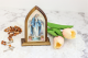Miraculous Medal Tabletop Arched Wood Icon with Color Image - 5.25 x 3.75