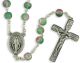  Green/Pink Crackle Style Glass Bead Rosary   (Minimum quantity purchase is 1)