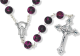   Purple/Pink Murano Style Glass Bead Rosary    
