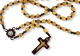   Olive Wood Rosary with Our Lady Center and Silhouette Crucifix - 15