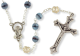 Blue and Navy 6mm Swirl Bead Rosary - 19