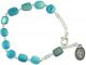  Our Lady of Grace Rosary Bracelet - River Pearl Stone Blue Beads    (Minimum quantity purchase is 1)