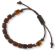 Rosary Bracelet with Brown Leather Cube Beads and Adjustable Cording    (Minimum quantity purchase is 1)