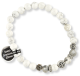  St Benedict Bracelet with 6mm White Howlite Beads and Cross Charms *  (Minimum quantity purchase is 1)
