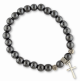  Bracelet with Hematite Beads and Cross Charm -Larger Sized   (Minimum quantity purchase is 1)