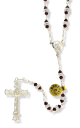Sterling Silver Rosary with Red Swarovski Beads - 23