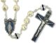 Ivory Rosary w/ Blue Accented Our Father Beads - 20 1/4
