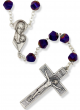  High Quality Rich Purple Crystal Polished Bead Rosary - 20