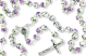 Purple and White 8mm Ceramic Bead Rosary with Our Lady of Fatima Center and Crucifix - 20