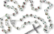  White Cloisonne' Linked Rosary with 8mm Beads - 18   