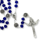 Our Lady of Fatima Rosary with 10 x 8mm Translucent Navy Blue Rondelle Beads and Holy Trinity Crucifix – 21