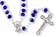  Stairway to Heaven Ladder Rosary with 8mm Blue Crystal Beads - 17 1/2