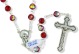   Red AB Tin Cut Crystal Rosary, 8 mm Beads - 21