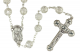  Double Capped Bead Rosary with 9mm Clear (April) Glass Beads - 24