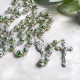   Double Capped Bead Rosary with 9mm Emerald Green (May) Glass Beads - 24