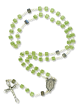 Rosary with Recycled Artisan Parts, Green Cube Beads - 17