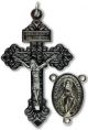    Pardon Indulgence / Miraculous Medal Crucifix and Centerpiece Set - Gun Metal    (Minimum quantity purchase is 1)
