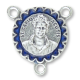 St Carlo Acutis (Internet) Round Centerpiece - Blue Enamel, 3/4
