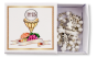 First Communion Rosary with White Beads, Holy Family Centerpiece and White Enamel Crucifix, Boxed - 13.5"   (Minimum qty. is purchase 1) 