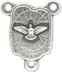 Holy Family Rosary Centerpiece (Holy Spirit Dove) – 3/4" Silhouette Silver Oxidized, Made in Italy *  (Minimum quantity purchase is 3)