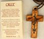   PAX Olive Wood cross - laser etched with cord (Minimum quantity purchase is 1)