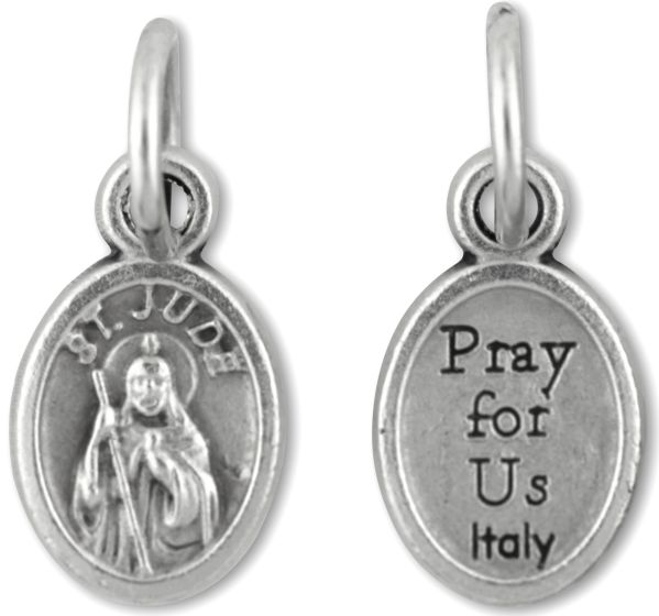 St Jude Medal - Silver Oxidized 1/2"   (Minimum quantity purchase is 5)