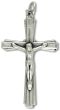 Stepped Line Crucifix - 1 3/4" Silver Oxidized, Made in Italy * (Minimum quantity purchase is 2)