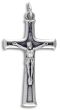 Tapered Textured Crucifix - 1 3/4" Silver Oxidized, Made in Italy * (Minimum quantity purchase is 2)